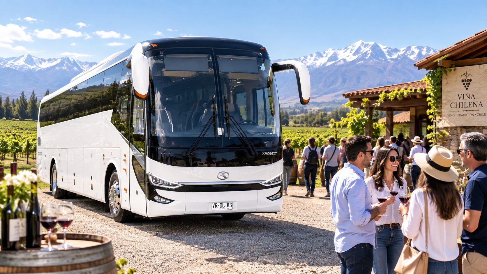 Bus de Intervan en viaje especial a una viña